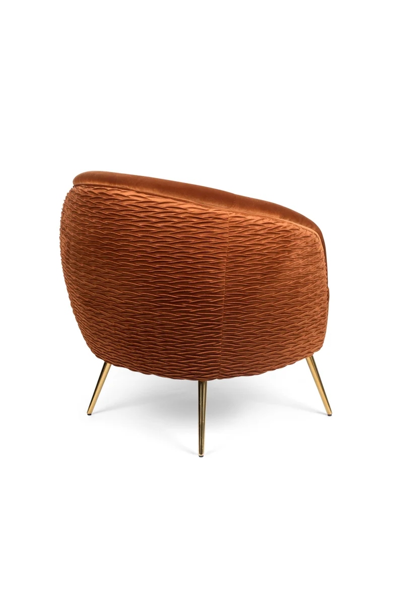 Bold Monkey Loungesessel So Curvy – Orange, Stoff, 73 × 72 × 79 cm