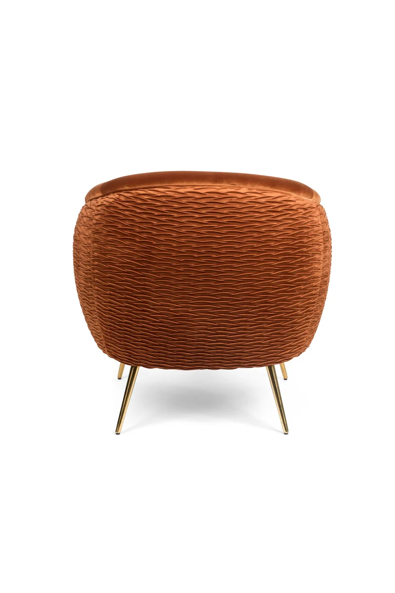 Bold Monkey Loungesessel So Curvy – Orange, Stoff, 73 × 72 × 79 cm