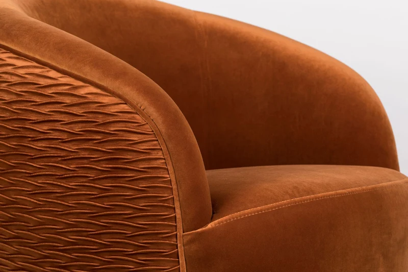 Bold Monkey Loungesessel So Curvy – Orange, Stoff, 73 × 72 × 79 cm