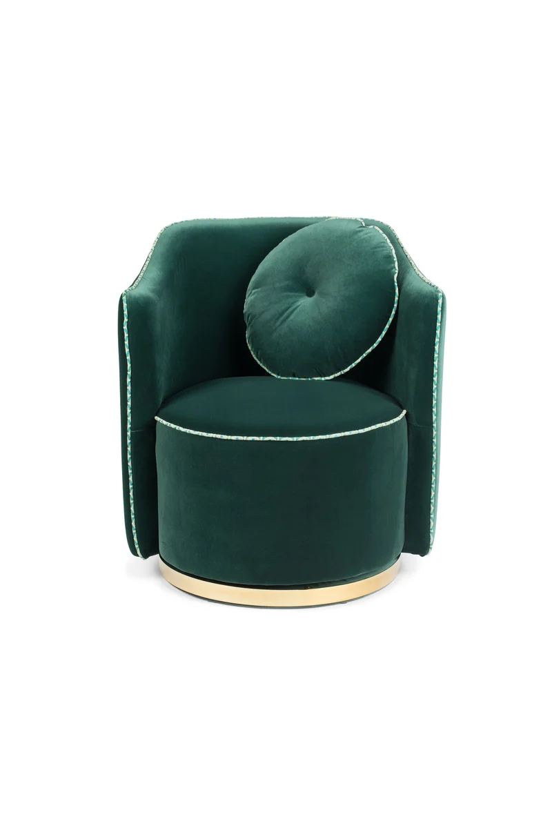 Bold Monkey Loungesessel Sassy Granny – Dunkelgrün, Stoff, 71 × 71 × 81,5 cm