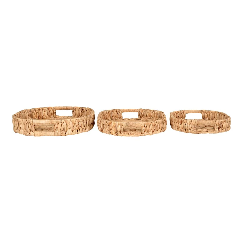House Nordic Estoril-Tabletts – Natur, Wasserhyazinthe, 30 × 38 × 6 cm, 3er-Set