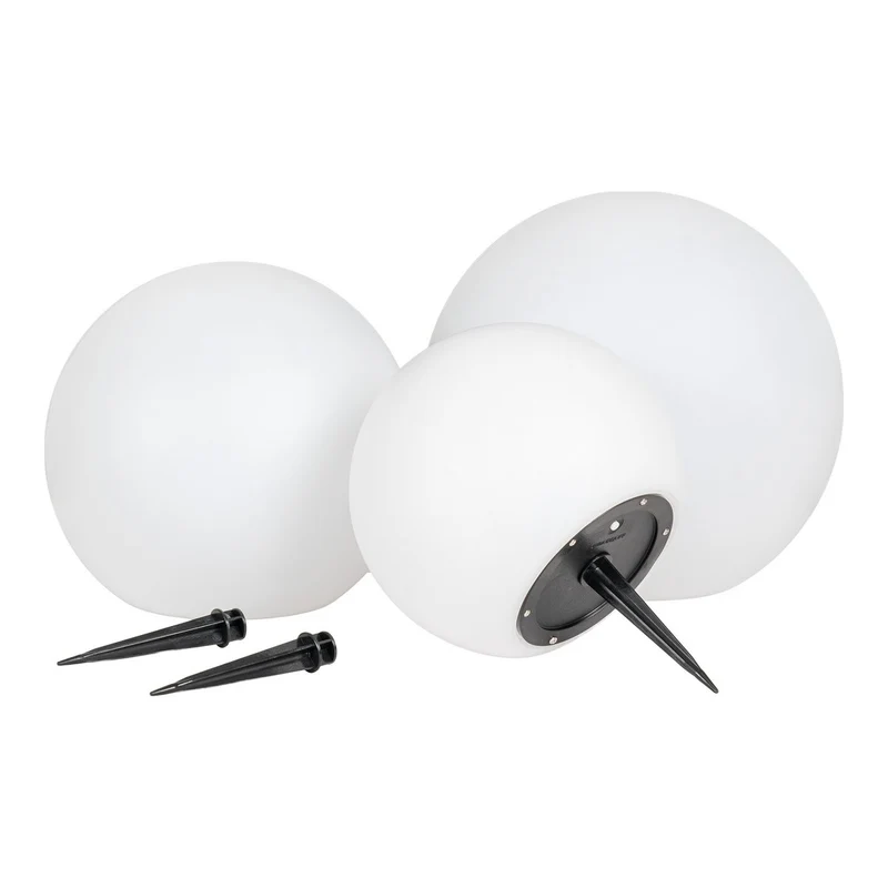 House Nordic Lifton LED-Lampe – Weiß, PP, Ø 20/25/30 cm, solarbetrieben, 3er-Set