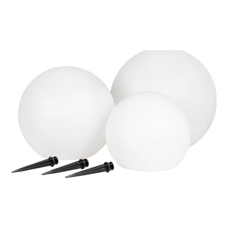 House Nordic Lifton LED-Lampe – Weiß, PP, Ø 20/25/30 cm, solarbetrieben, 3er-Set
