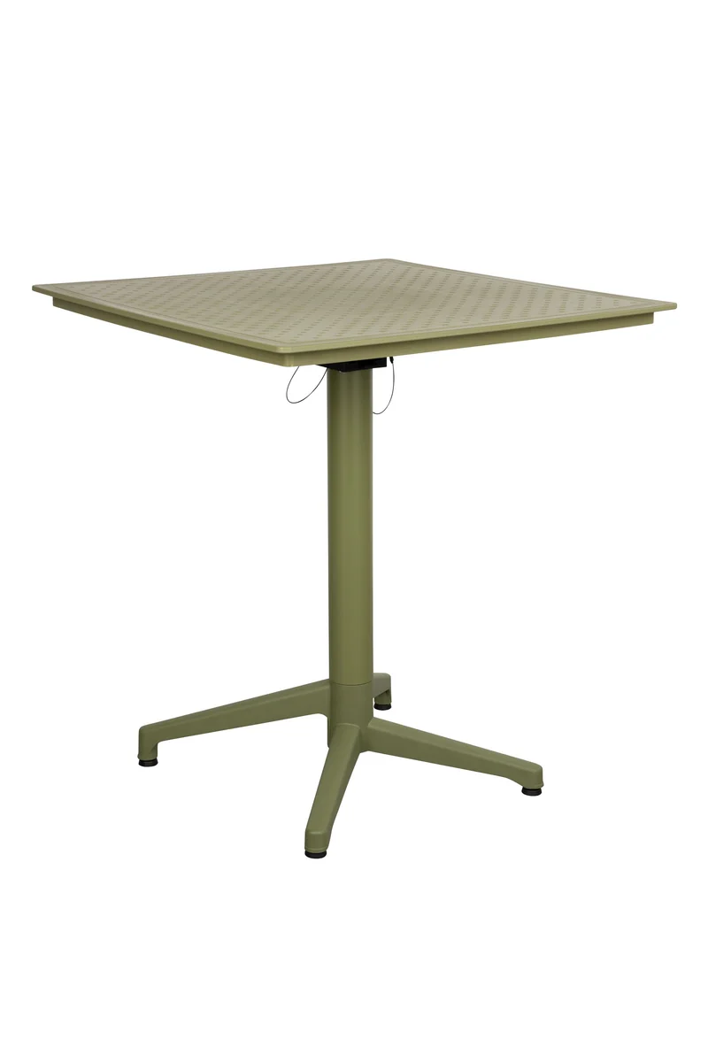 White Label Living Bistrotisch George – Grün, Polypropylen, 70 × 70 × 76 cm