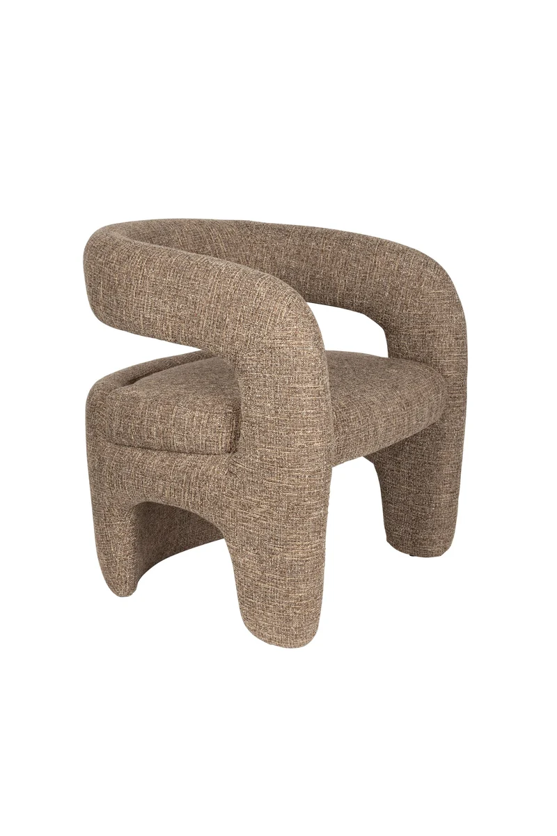 White Label Living Loungesessel Nova – Braun, 69,5 × 66 × 72 cm