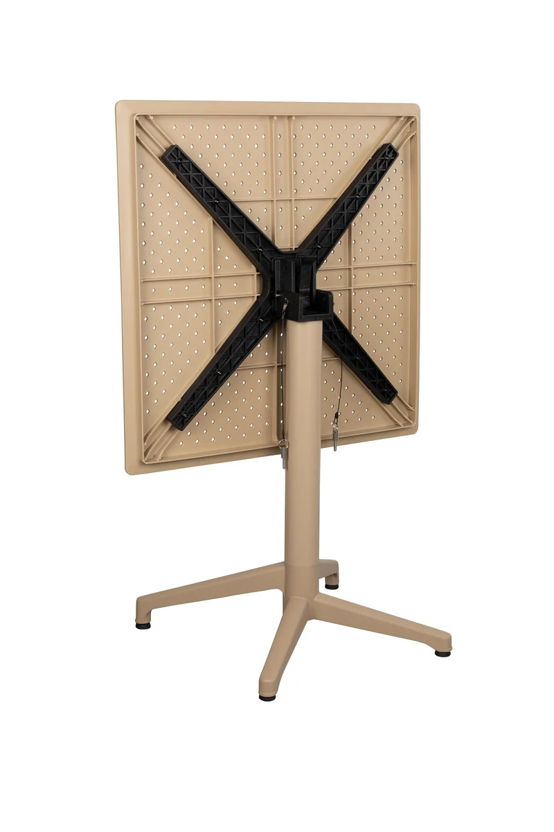 White Label Living Bistrotisch George – Beige, Polypropylen, 70 × 70 × 76 cm