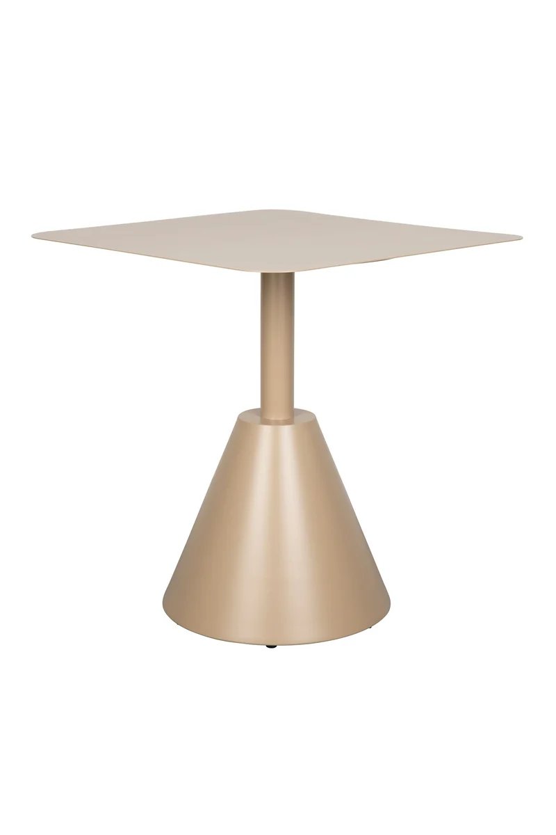 White Label Living Bistrotisch Fabby – Beige, Metall, 70 × 70 × 76 cm