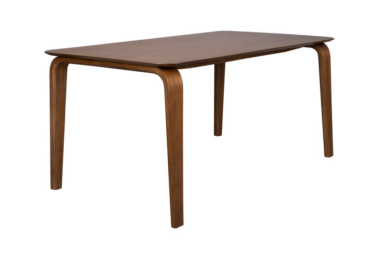 White Label Living Esstisch Walden – Braun, Nussbaumfurnier, 160 × 90 × 75 cm