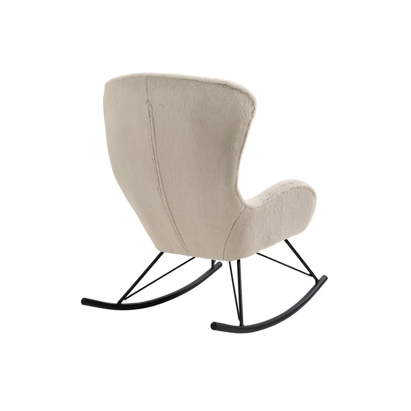 Schaukelsessel in Lammfelloptik, Beige