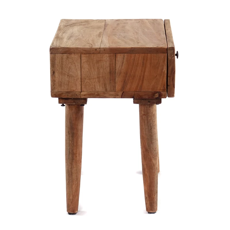 BEISTELLTISCH "SLEEK" | 50cm, Mahagoni Holz | Natur Nachttisch