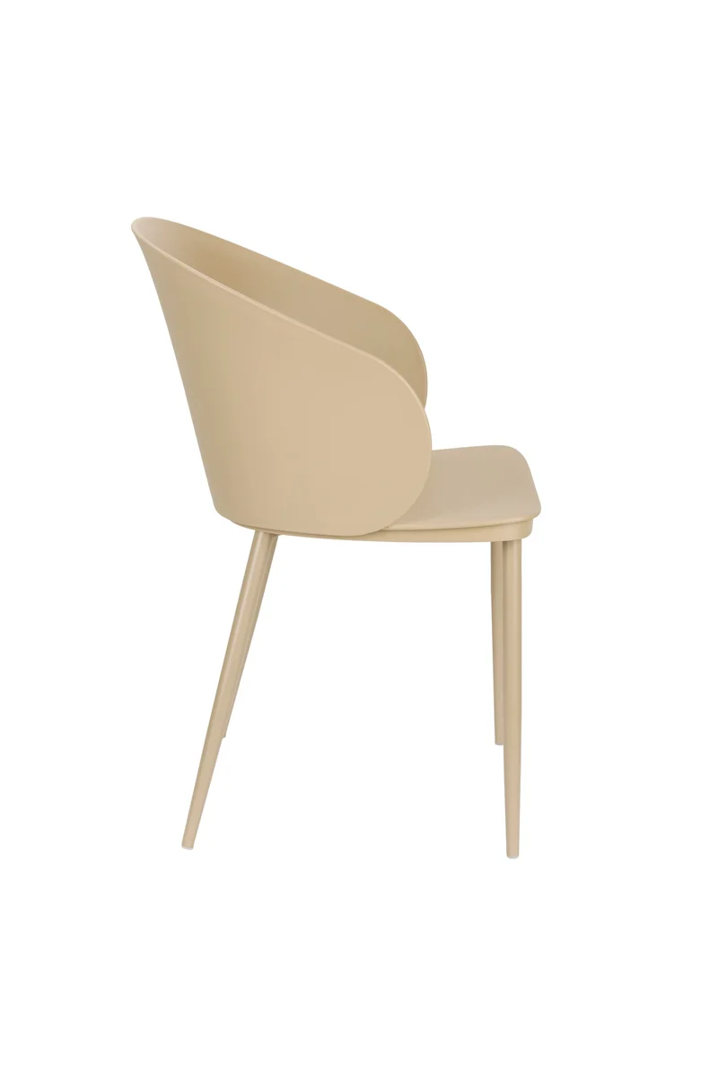 White Label Living Stuhl Gigi – Beige, Polypropylen, 55,5 × 56,5 × 80,5 cm, 2er-Set