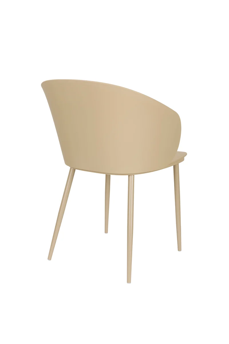 White Label Living Stuhl Gigi – Beige, Polypropylen, 55,5 × 56,5 × 80,5 cm, 2er-Set