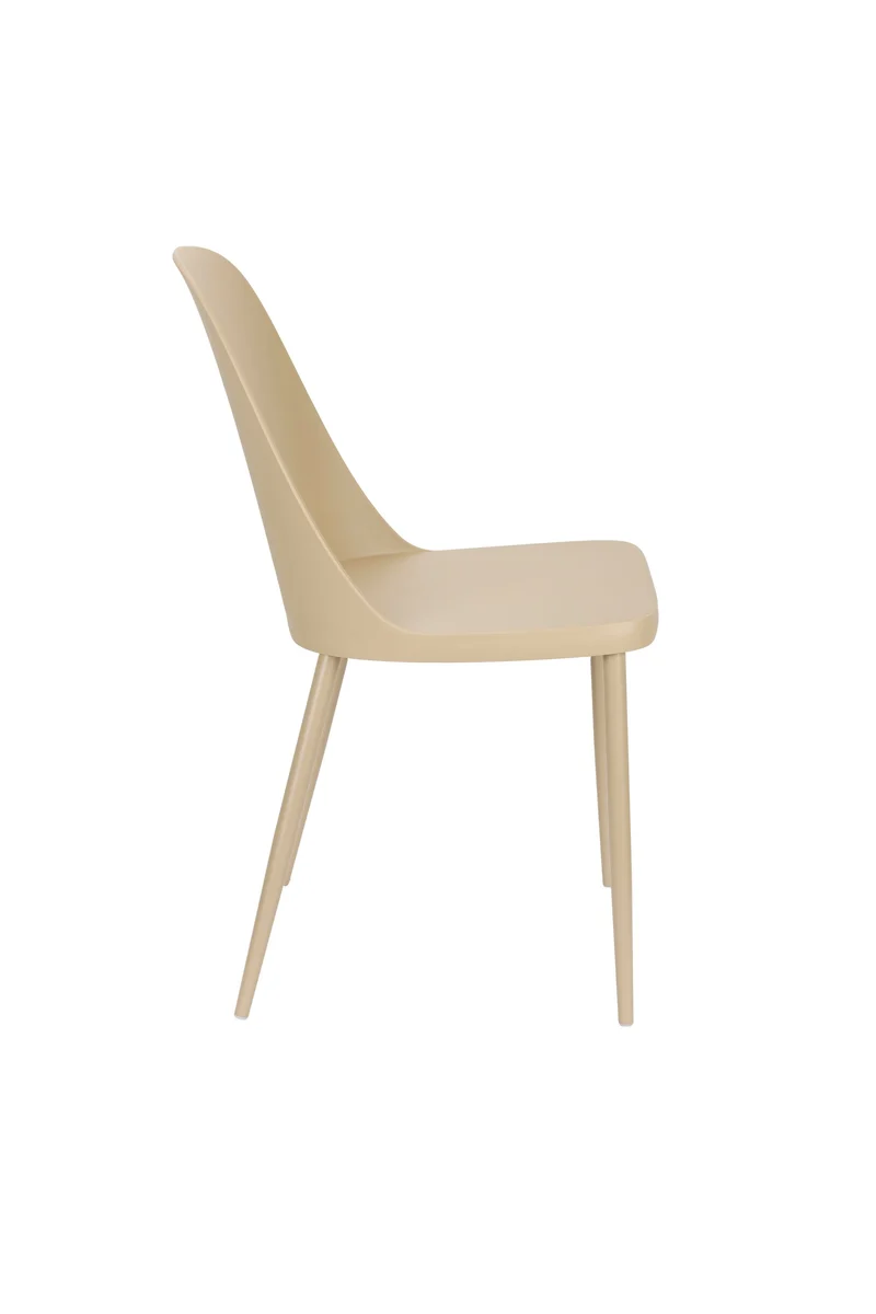 White Label Living Stuhl Pip – Beige, Stahl, 54 × 46 × 85 cm, 2er-Set
