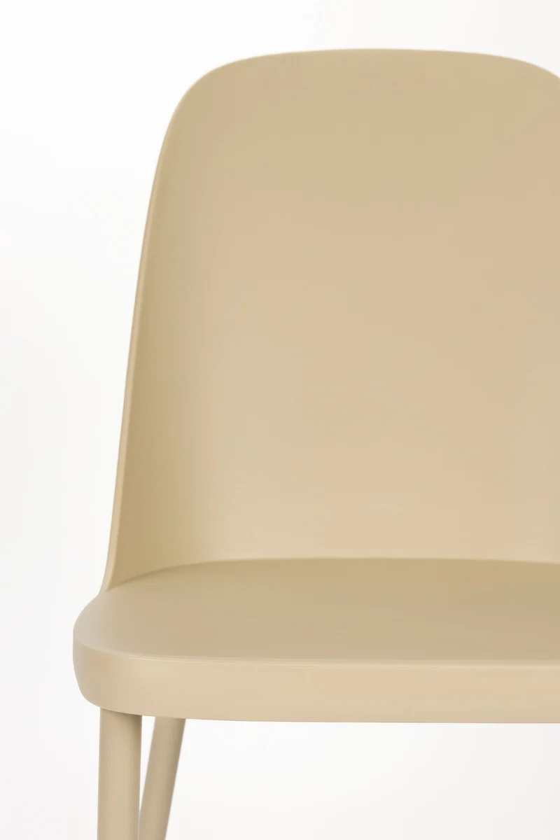 White Label Living Stuhl Pip – Beige, Stahl, 54 × 46 × 85 cm, 2er-Set