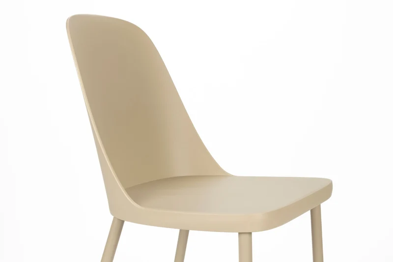 White Label Living Stuhl Pip – Beige, Stahl, 54 × 46 × 85 cm, 2er-Set