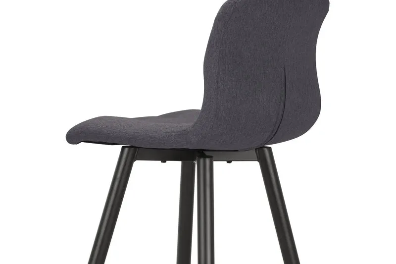 Barhocker SIMONE / Moderner Barhocker in Vintage braun oder Webstoff anthrazit / mit Rückenlehne / Gestell pulverbeschichtet in schwarz / B 42, H 103, T 51 cm
