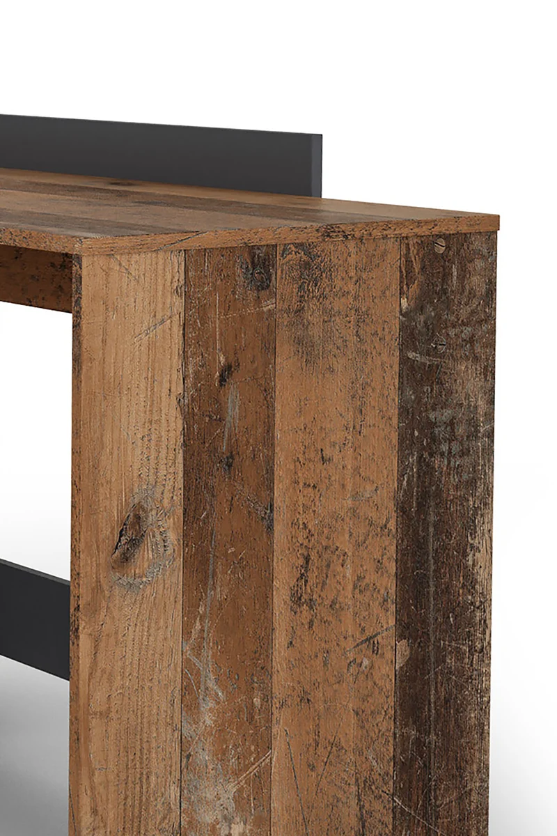 Winkelschreibtisch BELFAST / Rechts oder Links montierbar / 3 Schubkästen / Anthrazit, Weiß-Anthrazit, Artisan Eiche (Eiche-Optik) oder Old Wood (Altholz-Optik) /Bürotisch / Eckschreibtisch / Schreibtisch / B 129, H 83,5, T 105 cm
