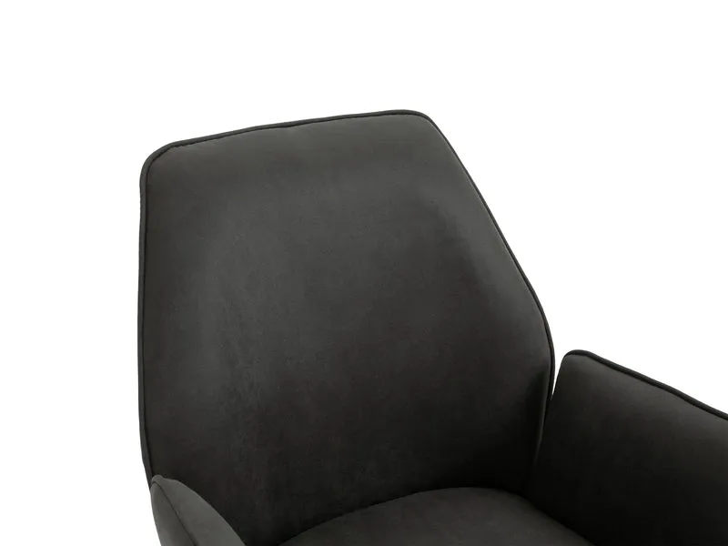 Esszimmerstuhl 2er Set Blair / Microfaser in schwarz, Samt in anthrazit oder Webstoff in hellgrau / Gestell Metall schwarz / Sitzschale 360° drehbar / Esszimmerstuhl / Wohnzimmerstuhl / B 57, H 89, T 61 cm