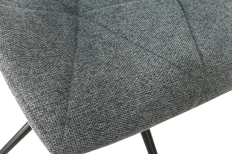 Esszimmerstuhl 2er Set IMKE / Kunstleder grau oder schwarz / Gestell Metall schwarz / Sitzschale 360° drehbar / Esszimmerstuhl / Diamanten-Steppung / B 52, H 90,5, T 62 cm