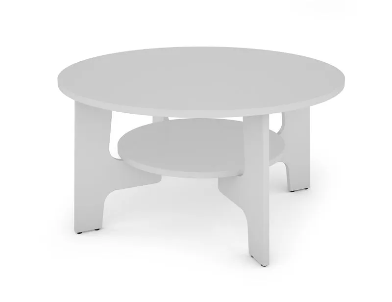 Couchtisch JONNY / Melamin anthrazit, weiß, Artisan Eiche (Eiche-Optik) oder Old Wood (Altholz-Optik) / D 80, H 42,5 cm / mit praktischem Ablageboden