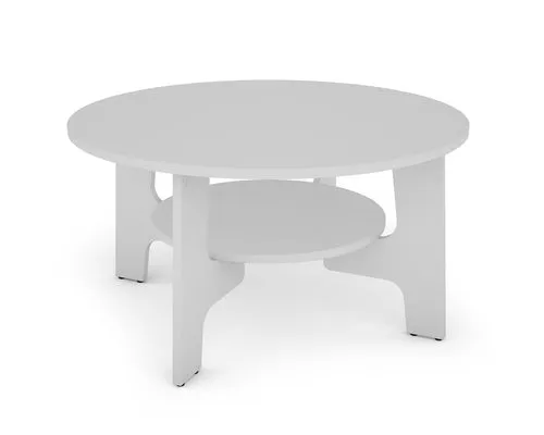 Couchtisch JONNY / Melamin anthrazit, weiß, Artisan Eiche (Eiche-Optik) oder Old Wood (Altholz-Optik) / D 80, H 42,5 cm / mit praktischem Ablageboden
