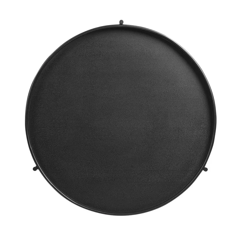 Couchtisch mit zwei Ablagen – Schwarz, Holzfurnier, Ø 69 cm