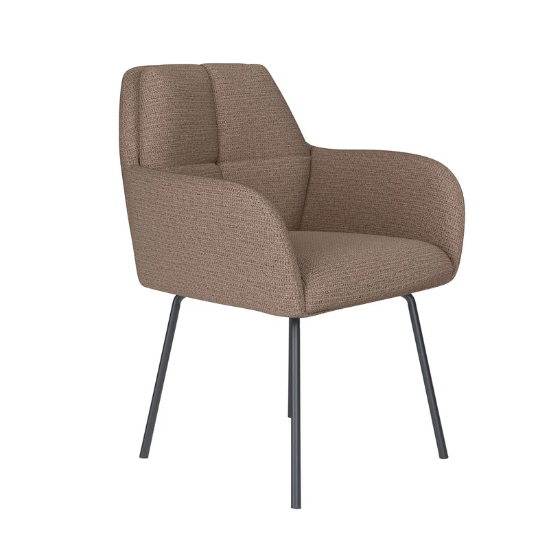 White Label Living Stuhl Pete Taupe 4 Metallbeine – 62 × 63 × 85 cm