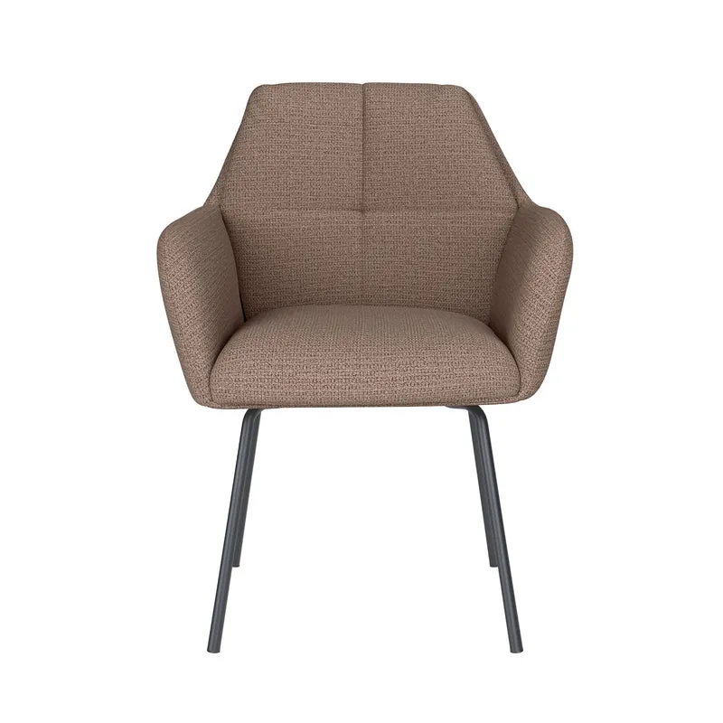 White Label Living Stuhl Pete Taupe 4 Metallbeine – 62 × 63 × 85 cm