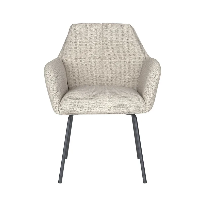 White Label Living Stuhl Pete Off-Weiß 4 Metallbeine – 62 × 63 × 85 cm