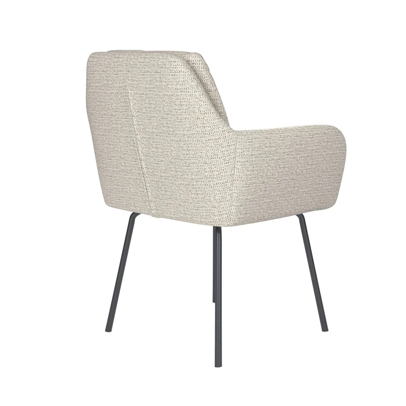 White Label Living Stuhl Pete Off-Weiß 4 Metallbeine – 62 × 63 × 85 cm