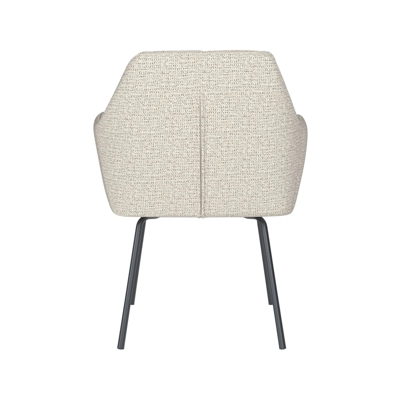 White Label Living Stuhl Pete Off-Weiß 4 Metallbeine – 62 × 63 × 85 cm