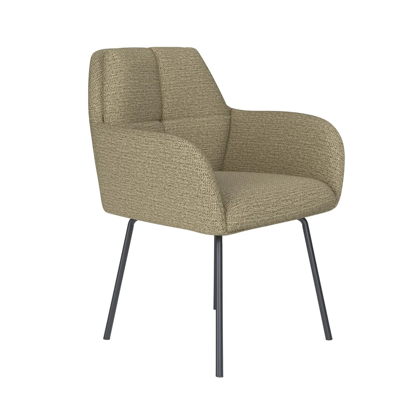 White Label Living Stuhl Pete Grün 4 Metallbeine – 62 × 63 × 85 cm
