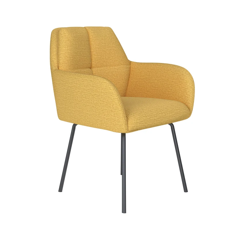 White Label Living Stuhl Pete Ocker 4 Metallbeine – 62 × 63 × 85 cm