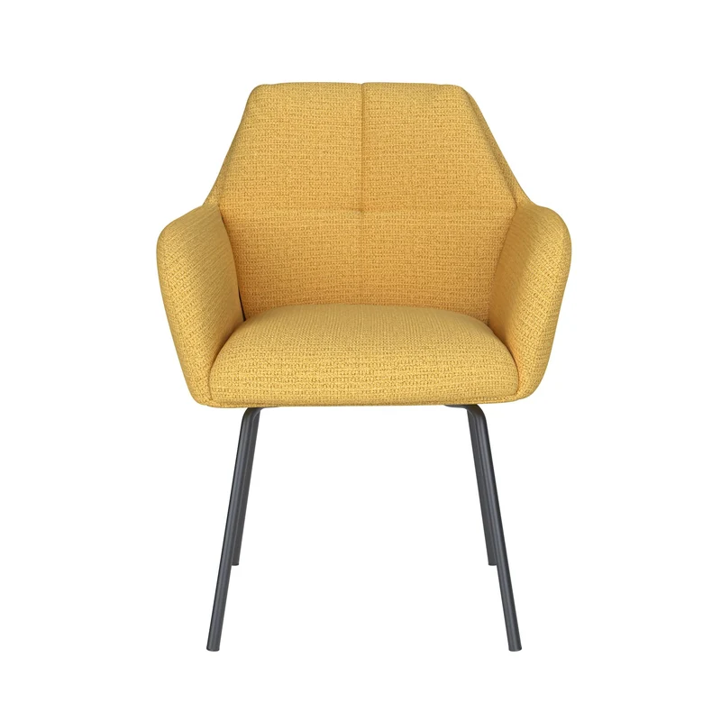 White Label Living Stuhl Pete Ocker 4 Metallbeine – 62 × 63 × 85 cm