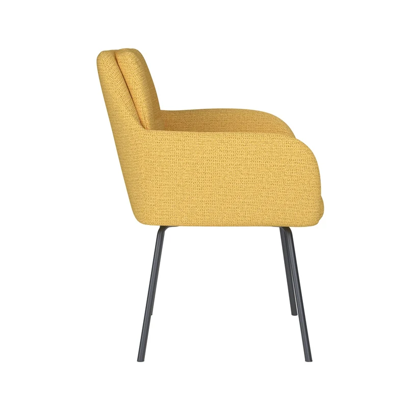 White Label Living Stuhl Pete Ocker 4 Metallbeine – 62 × 63 × 85 cm