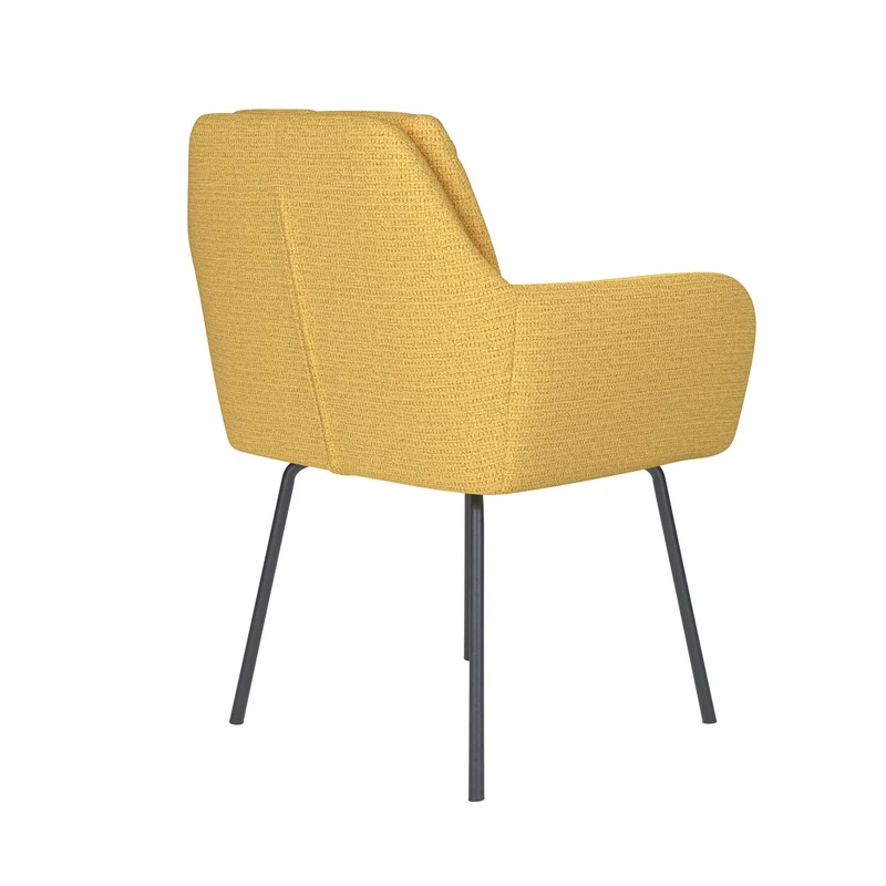 White Label Living Stuhl Pete Ocker 4 Metallbeine – 62 × 63 × 85 cm