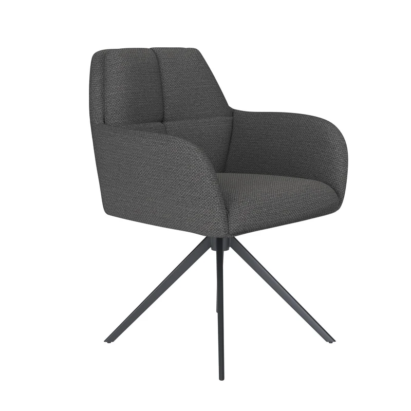 White Label Living Stuhl Pete Grau 4 Metallbeine – 62 × 63 × 85 cm