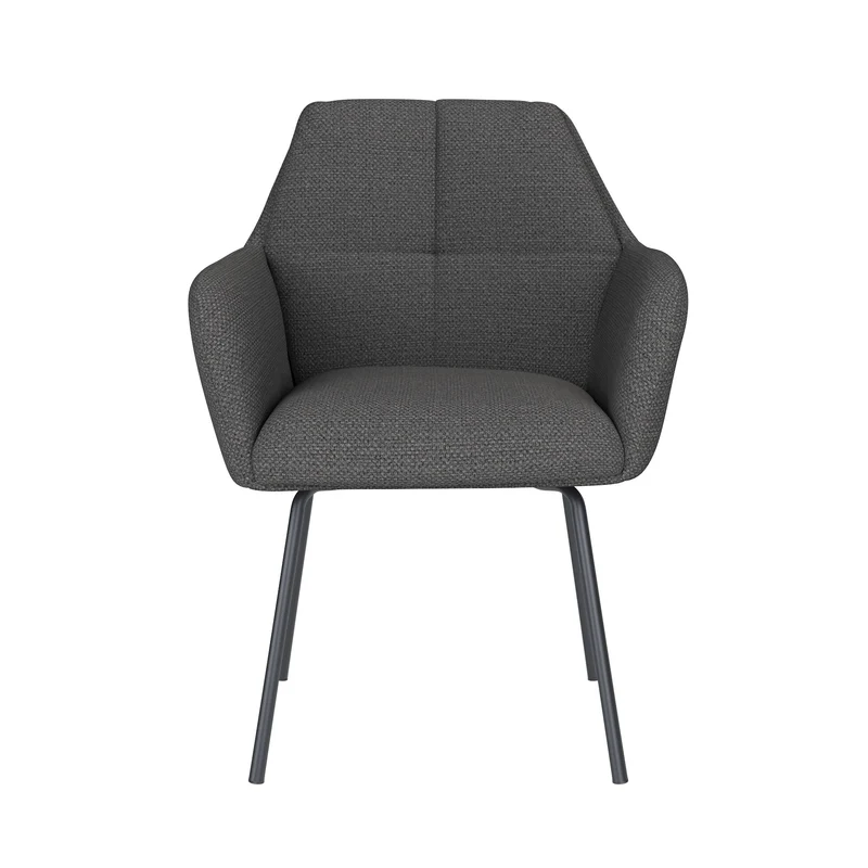 White Label Living Stuhl Pete Grau 4 Metallbeine – 62 × 63 × 85 cm