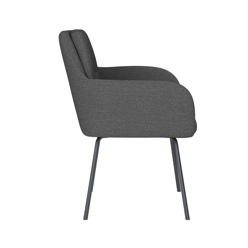 White Label Living Stuhl Pete Grau 4 Metallbeine – 62 × 63 × 85 cm
