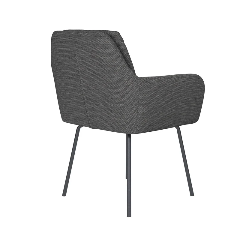 White Label Living Stuhl Pete Grau 4 Metallbeine – 62 × 63 × 85 cm