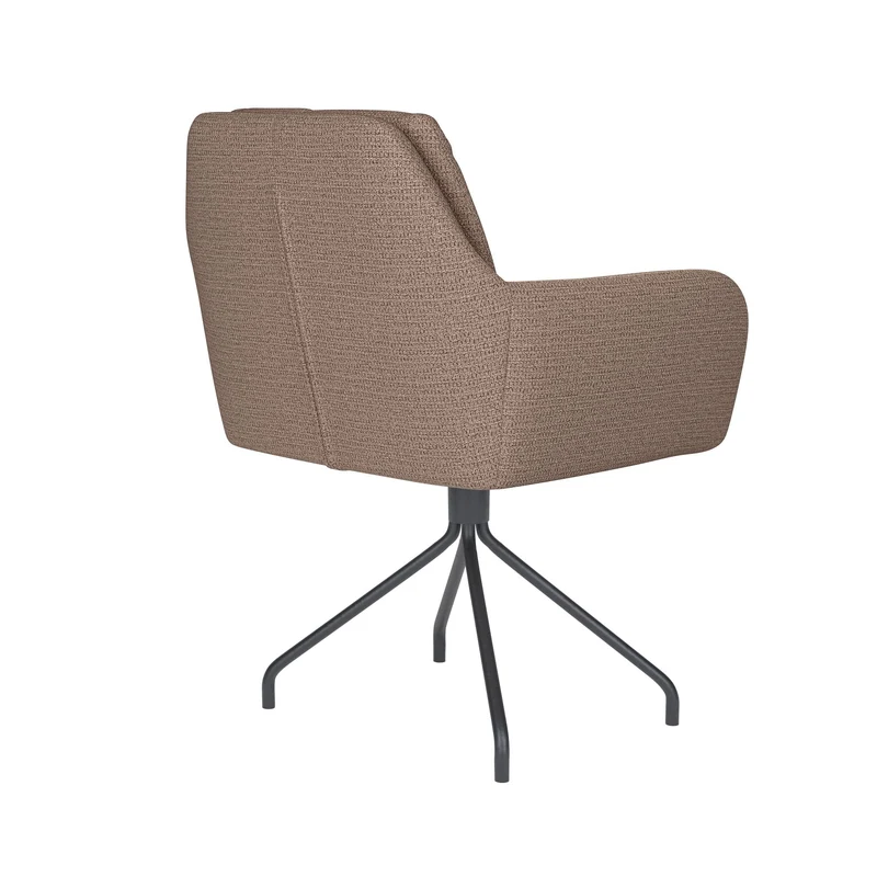 White Label Living Stuhl Pete Taupe Drehgestell – Polyester, 62 × 63 × 85 cm