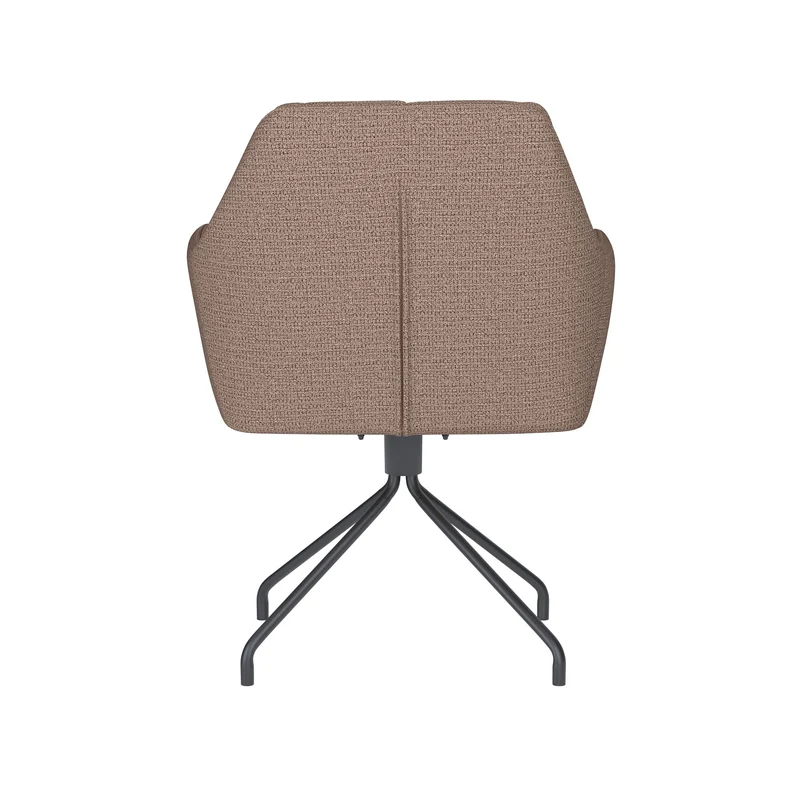 White Label Living Stuhl Pete Taupe Drehgestell – Polyester, 62 × 63 × 85 cm