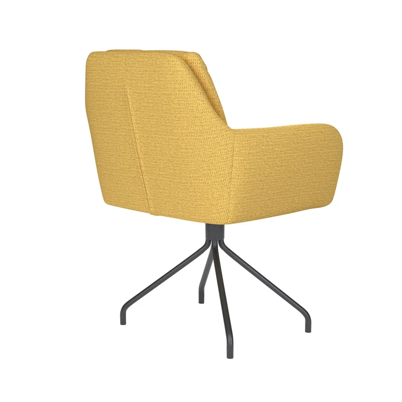 White Label Living Stuhl Pete Ocker Drehgestell – Polyester, 62 × 63 × 85 cm