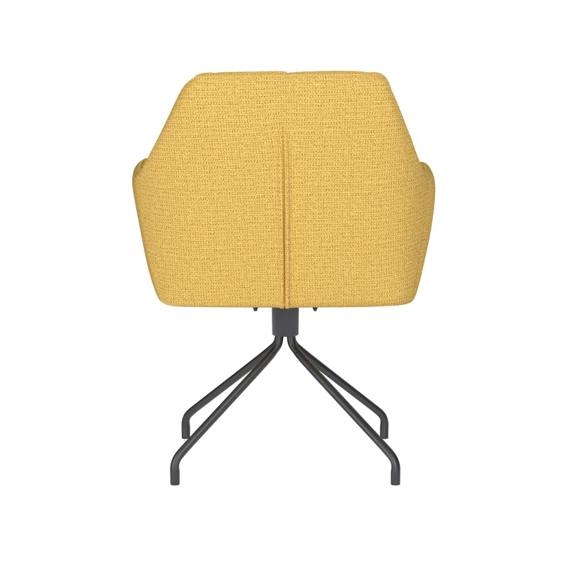 White Label Living Stuhl Pete Ocker Drehgestell – Polyester, 62 × 63 × 85 cm