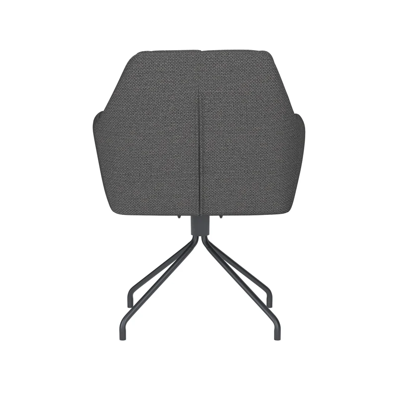 White Label Living Stuhl Pete Grau Drehgestell – Polyester, 62 × 63 × 85 cm