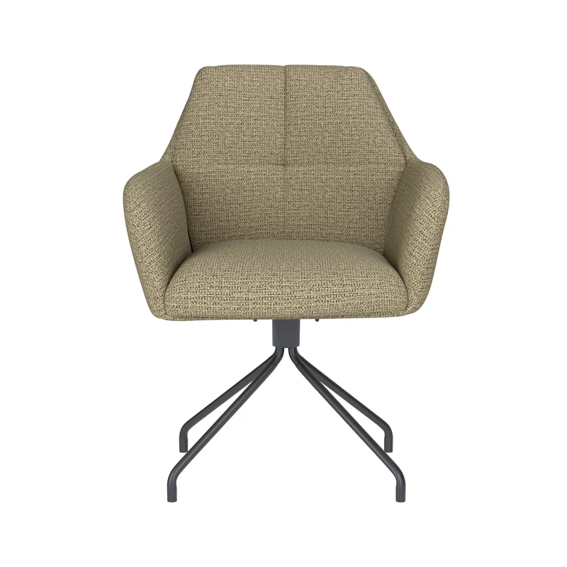 White Label Living Stuhl Pete Grün Drehgestell – Polyester, 62 × 63 × 85 cm