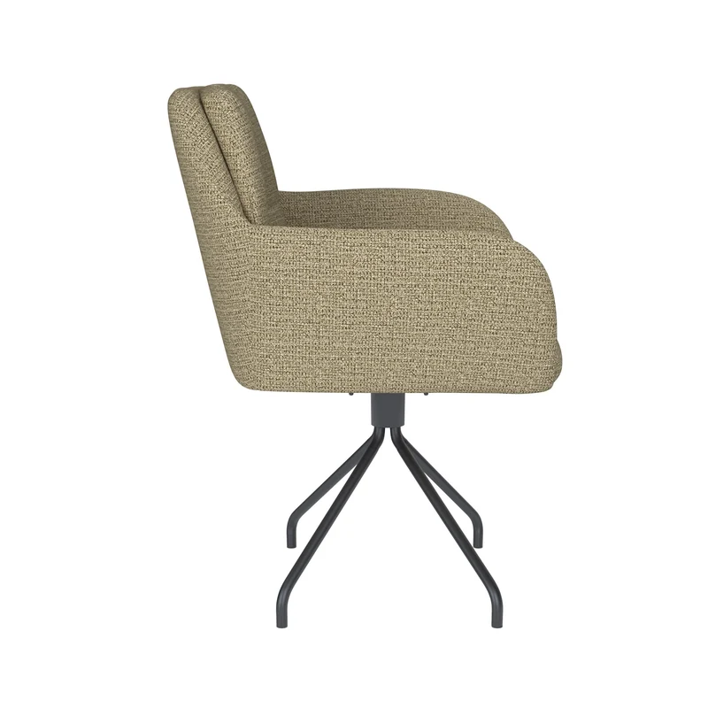 White Label Living Stuhl Pete Grün Drehgestell – Polyester, 62 × 63 × 85 cm