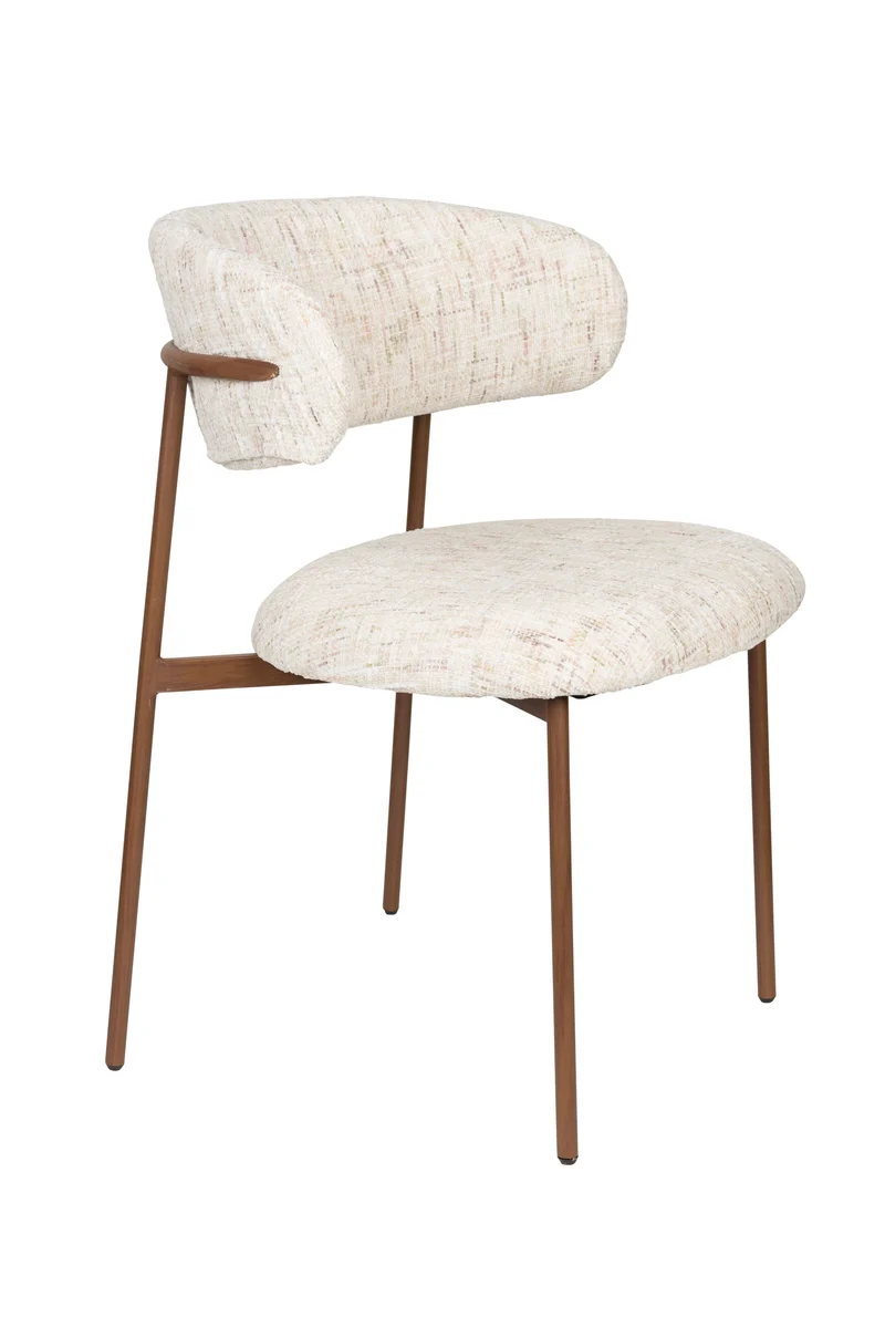 White Label Living Stuhl Claes Off-Weiß – Textil, 57,5 × 56,5 × 78,5 cm, 2er-Set