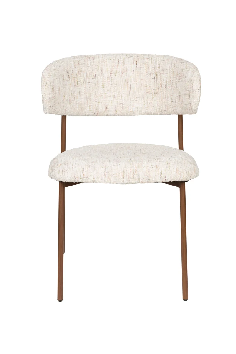 White Label Living Stuhl Claes Off-Weiß – Textil, 57,5 × 56,5 × 78,5 cm, 2er-Set
