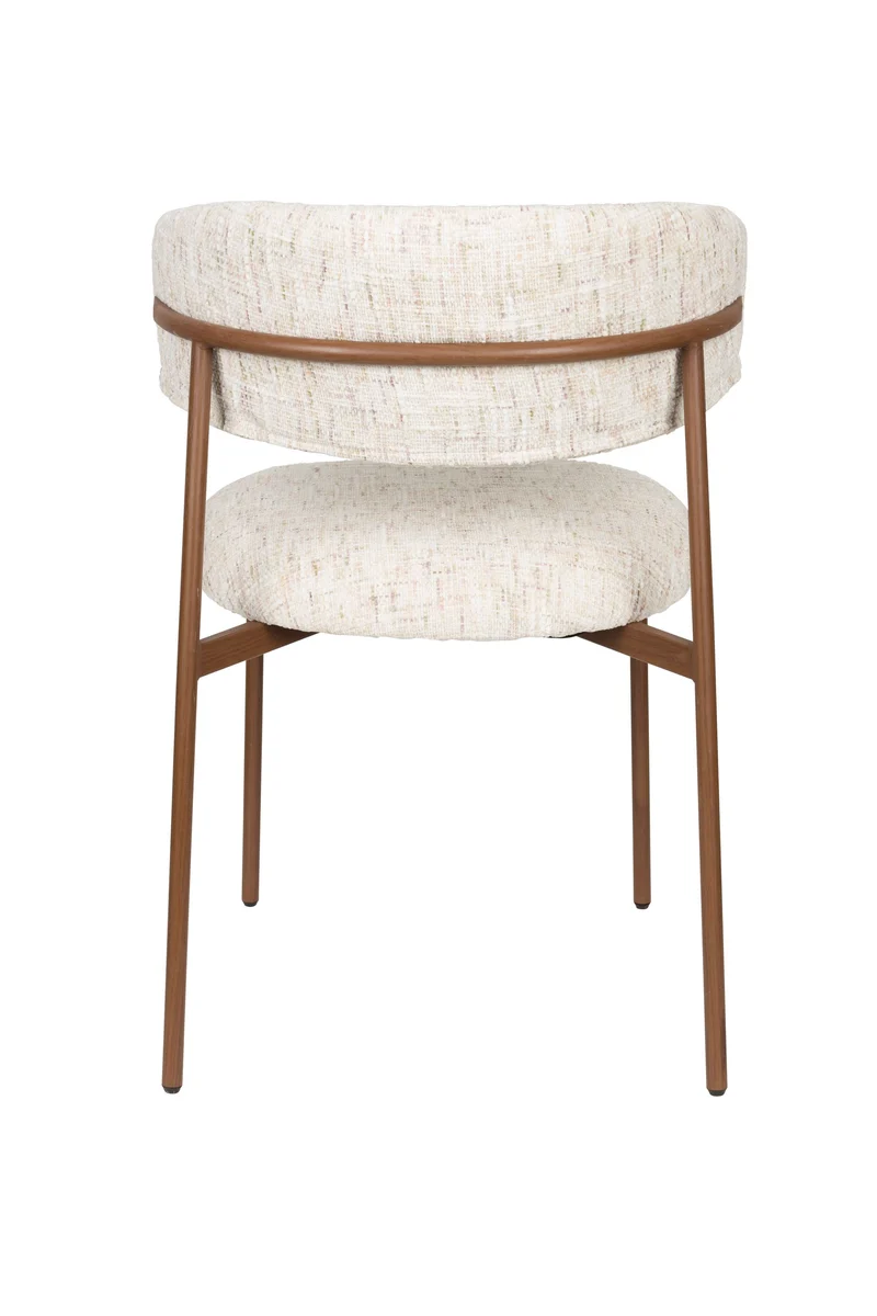 White Label Living Stuhl Claes Off-Weiß – Textil, 57,5 × 56,5 × 78,5 cm, 2er-Set